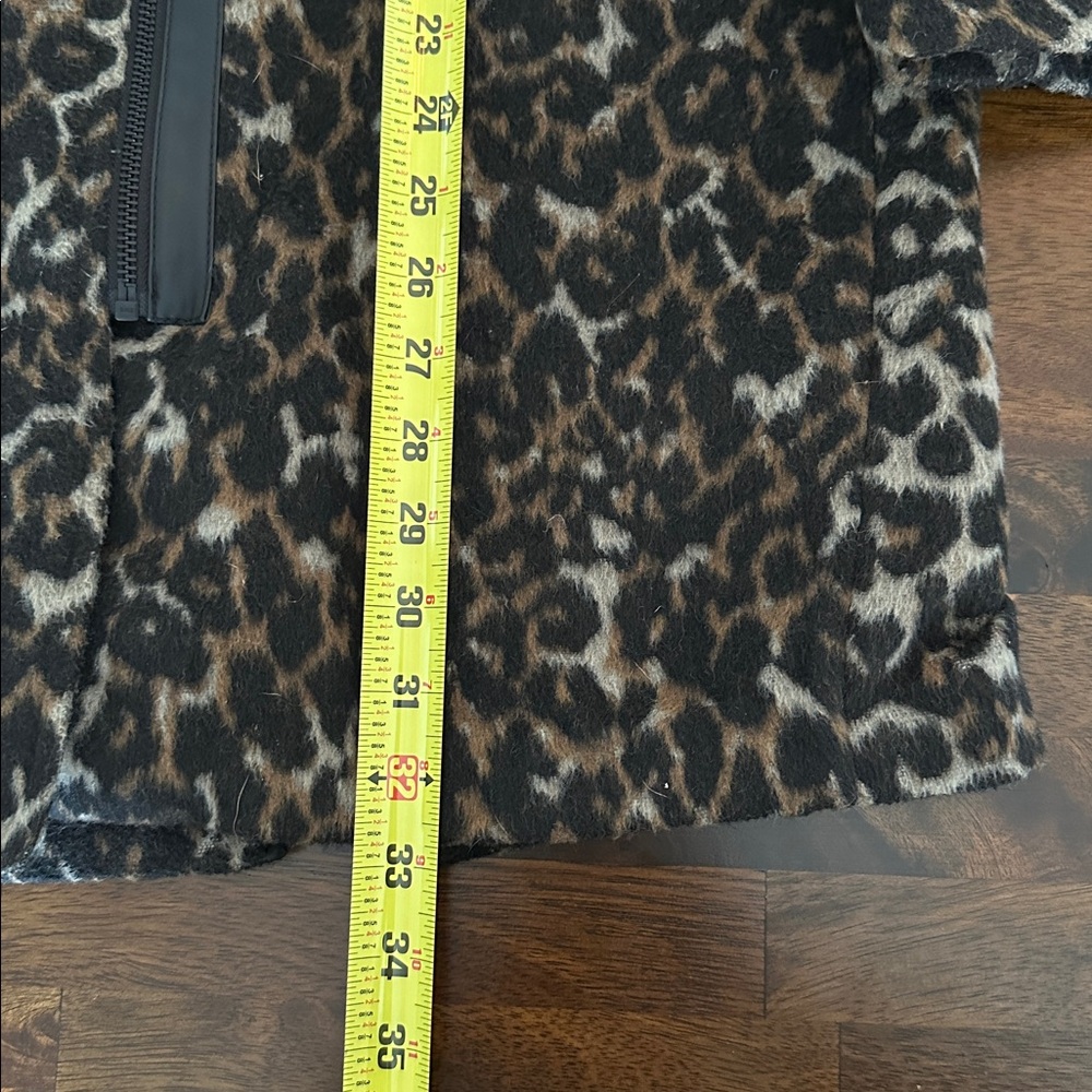 JOE FRESH Women's Black and Brown Cheetah Print Teddy Jacket - Picture 9 of 12